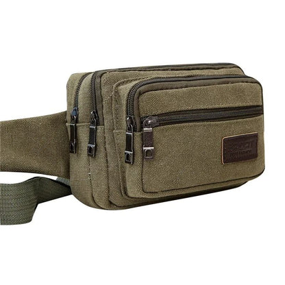 Canvas Outdoor Waist Bag  Durable High Capacity Sports Belt Pack For Men 10