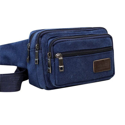 Canvas Outdoor Waist Bag  Durable High Capacity Sports Belt Pack For Men 7