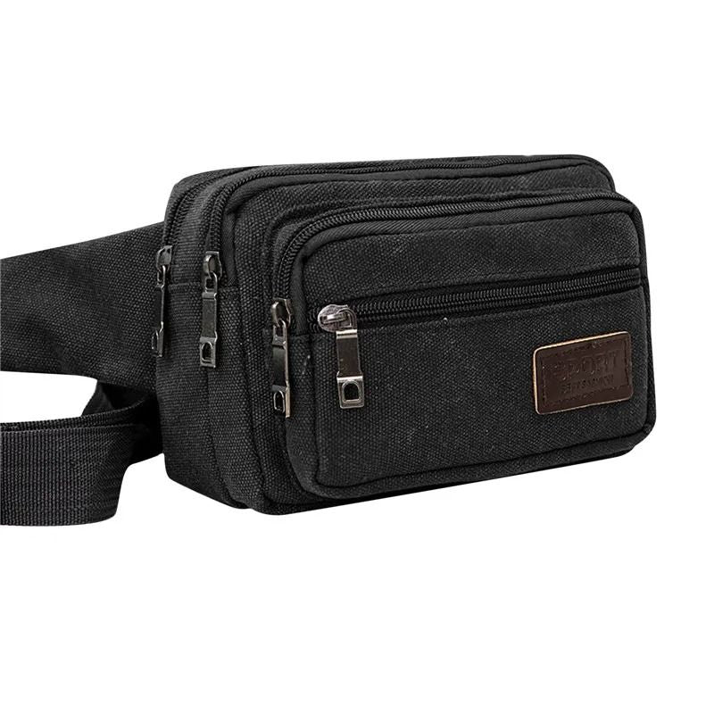 Canvas Outdoor Waist Bag  Durable High Capacity Sports Belt Pack For Men 8