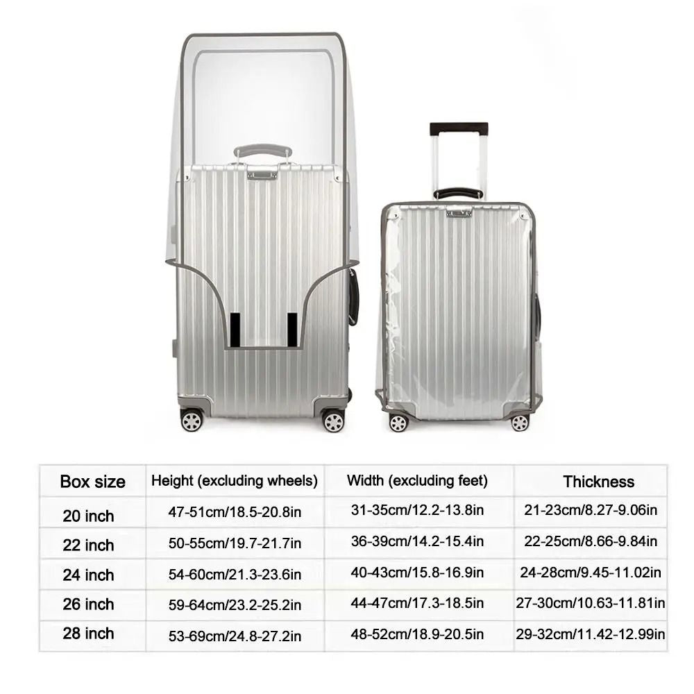 Transparent Travel Luggage Cover  Waterproof Dustproof PVC Suitcase Protector 5