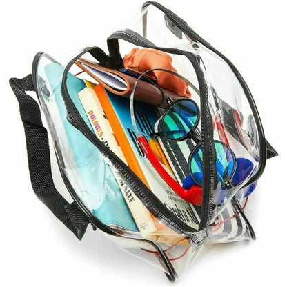 Clear Stadium Approved Tote Bag  Transparent PVC Shoulder Bag For Travel Concerts And Events 3