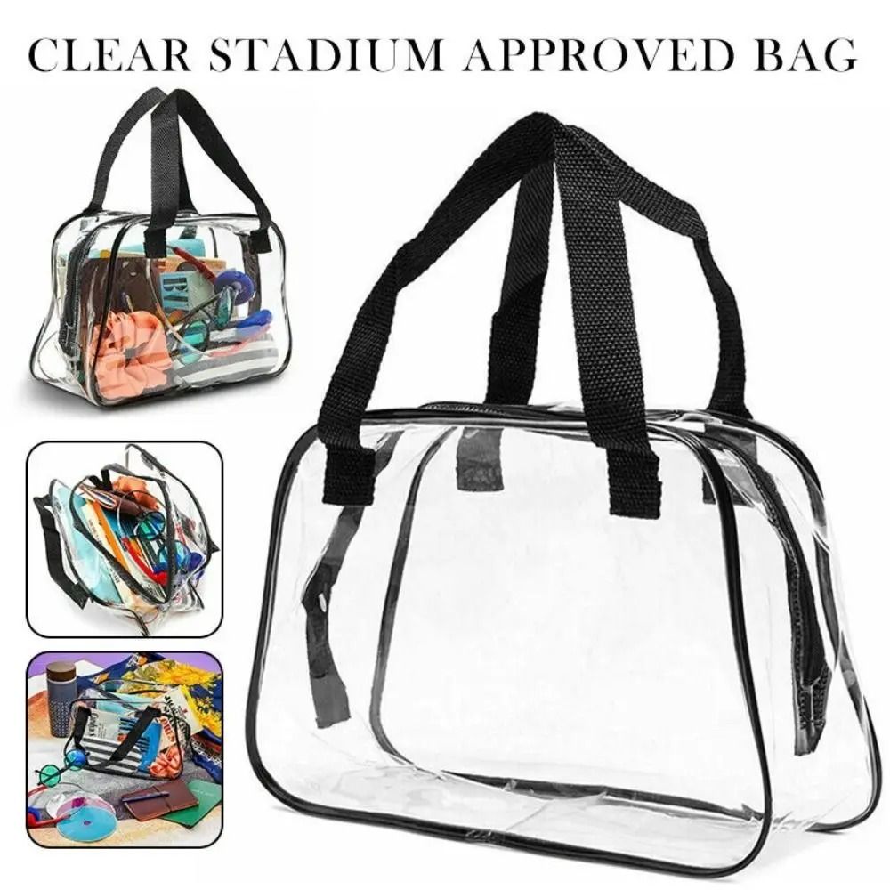 Clear Stadium Approved Tote Bag  Transparent PVC Shoulder Bag For Travel Concerts And Events 4