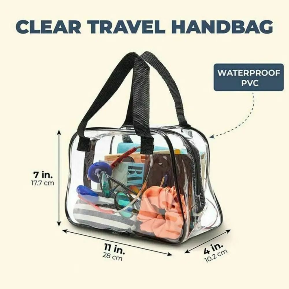 Clear Stadium Approved Tote Bag  Transparent PVC Shoulder Bag For Travel Concerts And Events 5