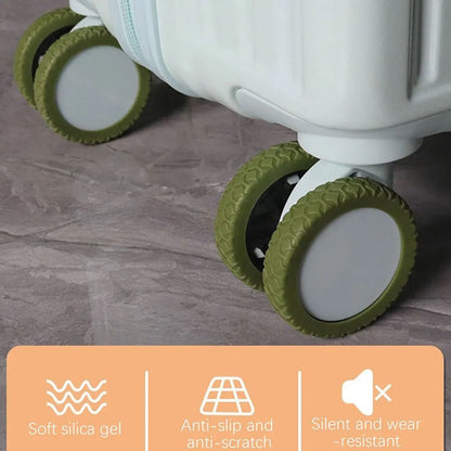 Silicone Luggage Wheel Covers  Noise Reducing And Protective Travel Wheel Guards 1