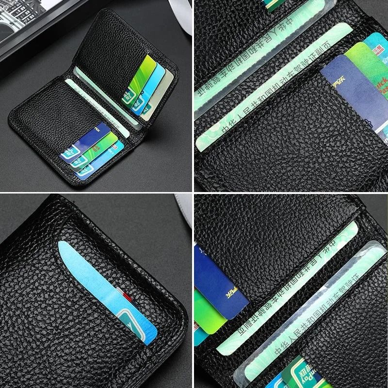 Portable Super Slim PU Leather Card Wallet  Compact Credit Card Holder For Men 5