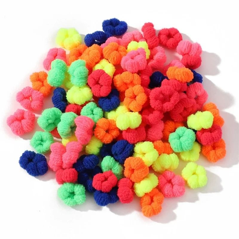 100Piece Colorful Elastic Hair Bands Set For Kids  Soft Ponytail Holders And Small Scrunchies 5