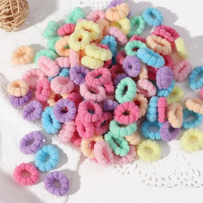 100Piece Colorful Elastic Hair Bands Set For Kids  Soft Ponytail Holders And Small Scrunchies 8