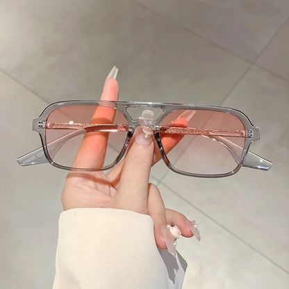Trendy Square Grey Sunglasses For Women  UV Protection Fashion Shades 4