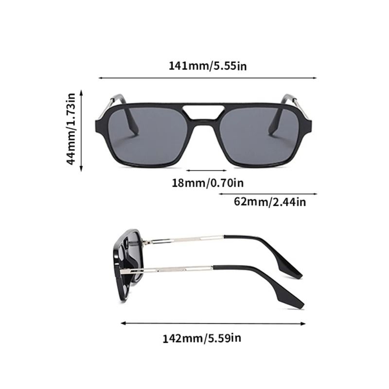Trendy Square Grey Sunglasses For Women  UV Protection Fashion Shades 5