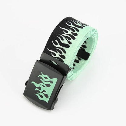 Punk Style Flame Belt  Trendy Streetwear Accessory For Men And Women 11