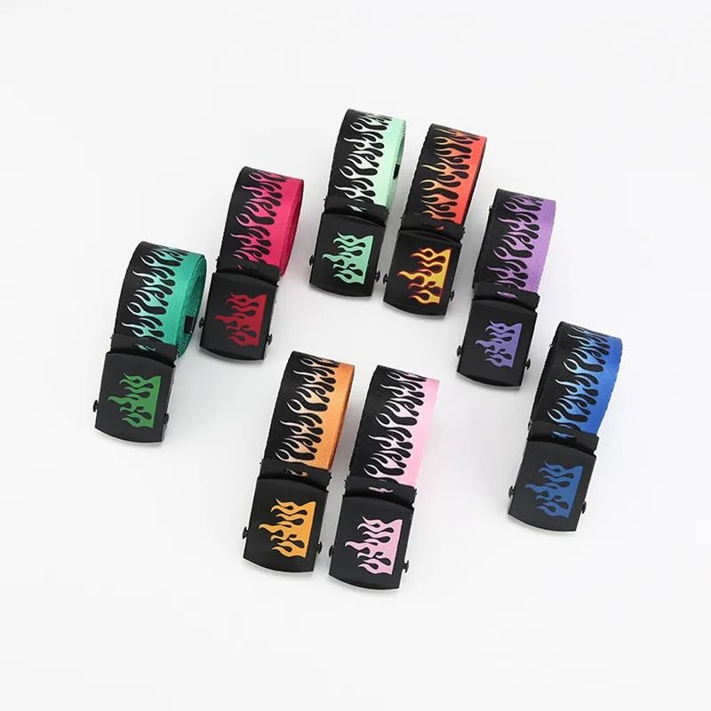 Punk Style Flame Belt  Trendy Streetwear Accessory For Men And Women 1