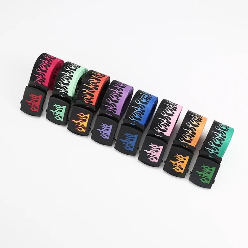 Punk Style Flame Belt  Trendy Streetwear Accessory For Men And Women 2