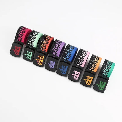 Punk Style Flame Belt  Trendy Streetwear Accessory For Men And Women 2