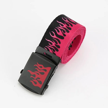Punk Style Flame Belt  Trendy Streetwear Accessory For Men And Women 8