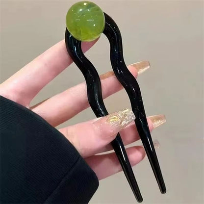Pastel Pearl Hair Accessories For Women U Shaped Hairpin Bun Fork 7