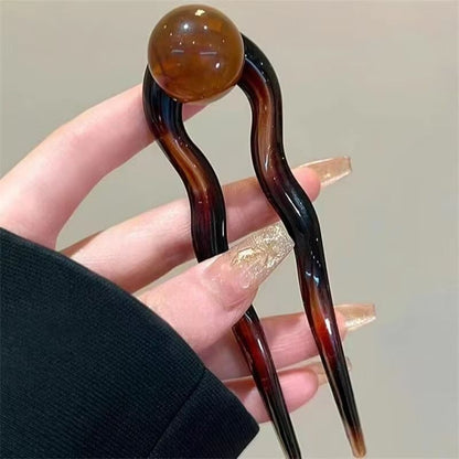 Pastel Pearl Hair Accessories For Women U Shaped Hairpin Bun Fork 8