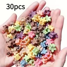 BlossomBits Mini Flower Hair Clips Set For Girls And Teens  203050 Pcs Pastel Braid Accessories 7