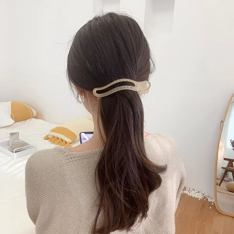 Matte Bow Duckbill Hair Clips  Solid Color Acrylic Hair Claws For Women 2