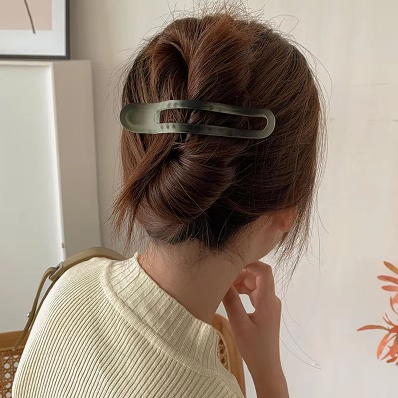 Matte Bow Duckbill Hair Clips  Solid Color Acrylic Hair Claws For Women 5