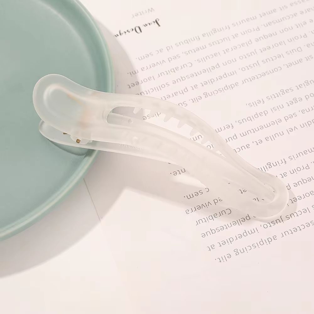 Matte Bow Duckbill Hair Clips  Solid Color Acrylic Hair Claws For Women 10