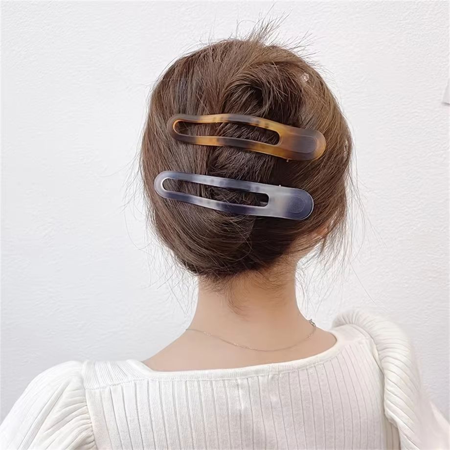 Matte Bow Duckbill Hair Clips  Solid Color Acrylic Hair Claws For Women 16