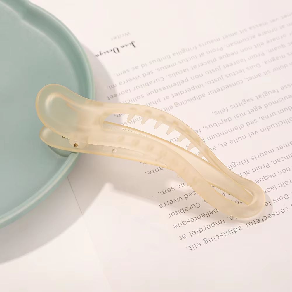 Matte Bow Duckbill Hair Clips  Solid Color Acrylic Hair Claws For Women 7