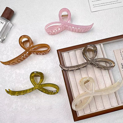 Elegant Jelly Bow Hair Claw  Sweet Back Hair Clip For Women  Girls 3