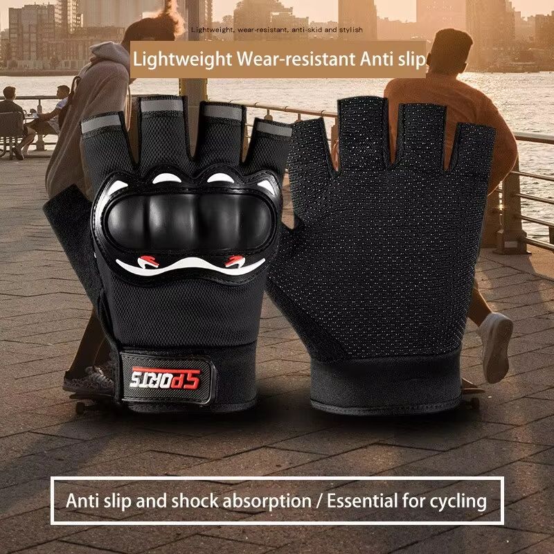 IronGrip Half Finger Motorcycle Gloves  Tactical OffRoad Racing Gloves For Men 2