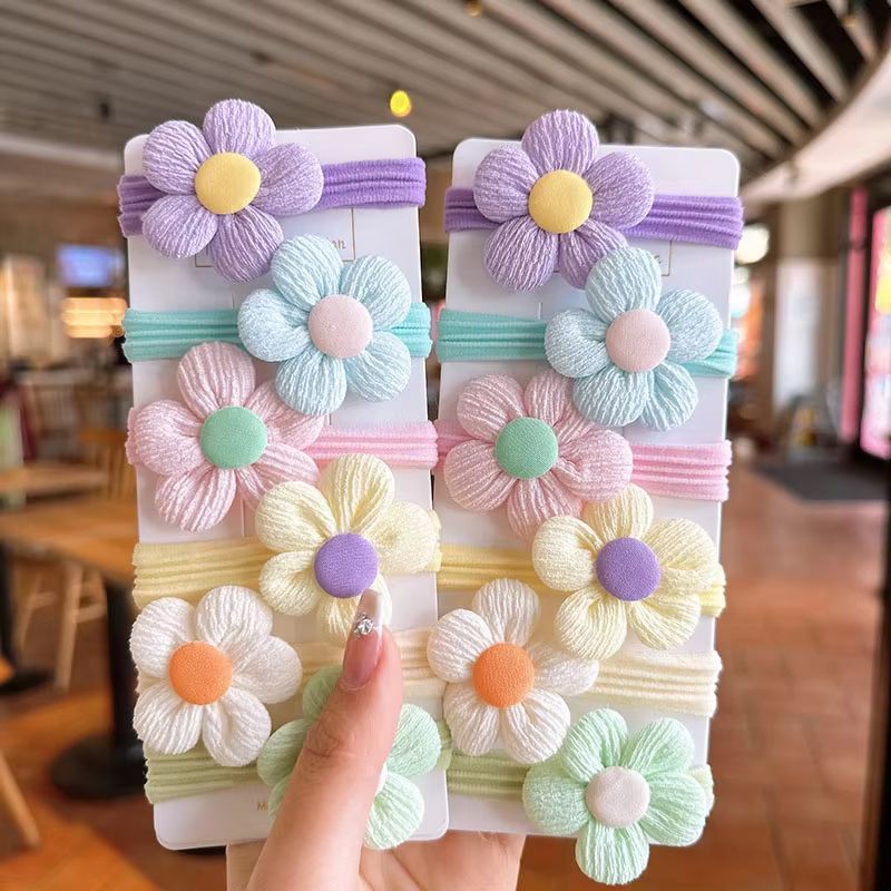 Princess Blossom Flower Hair Ties Set 12PCS Elastic Bow Scrunchies For Girls And Women 3