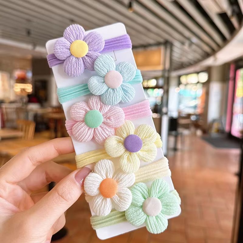 Princess Blossom Flower Hair Ties Set 12PCS Elastic Bow Scrunchies For Girls And Women 7