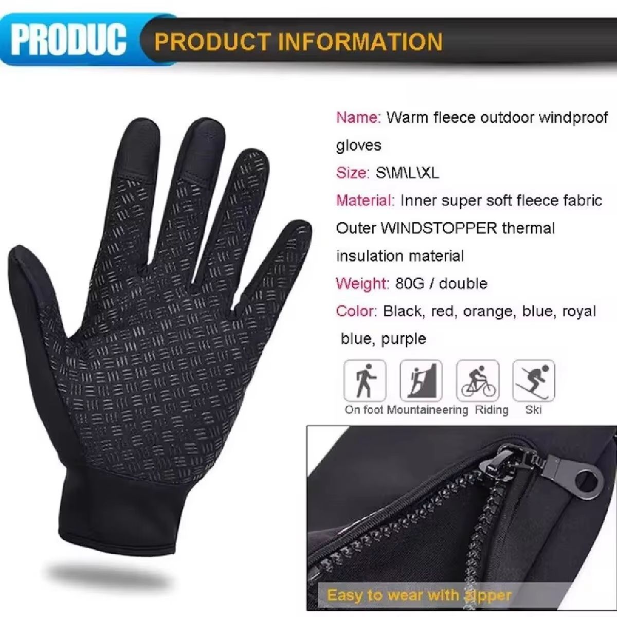 ArcticTouch Touchscreen Winter Gloves  Unisex Waterproof Windproof Cycling  Ski Gloves 2