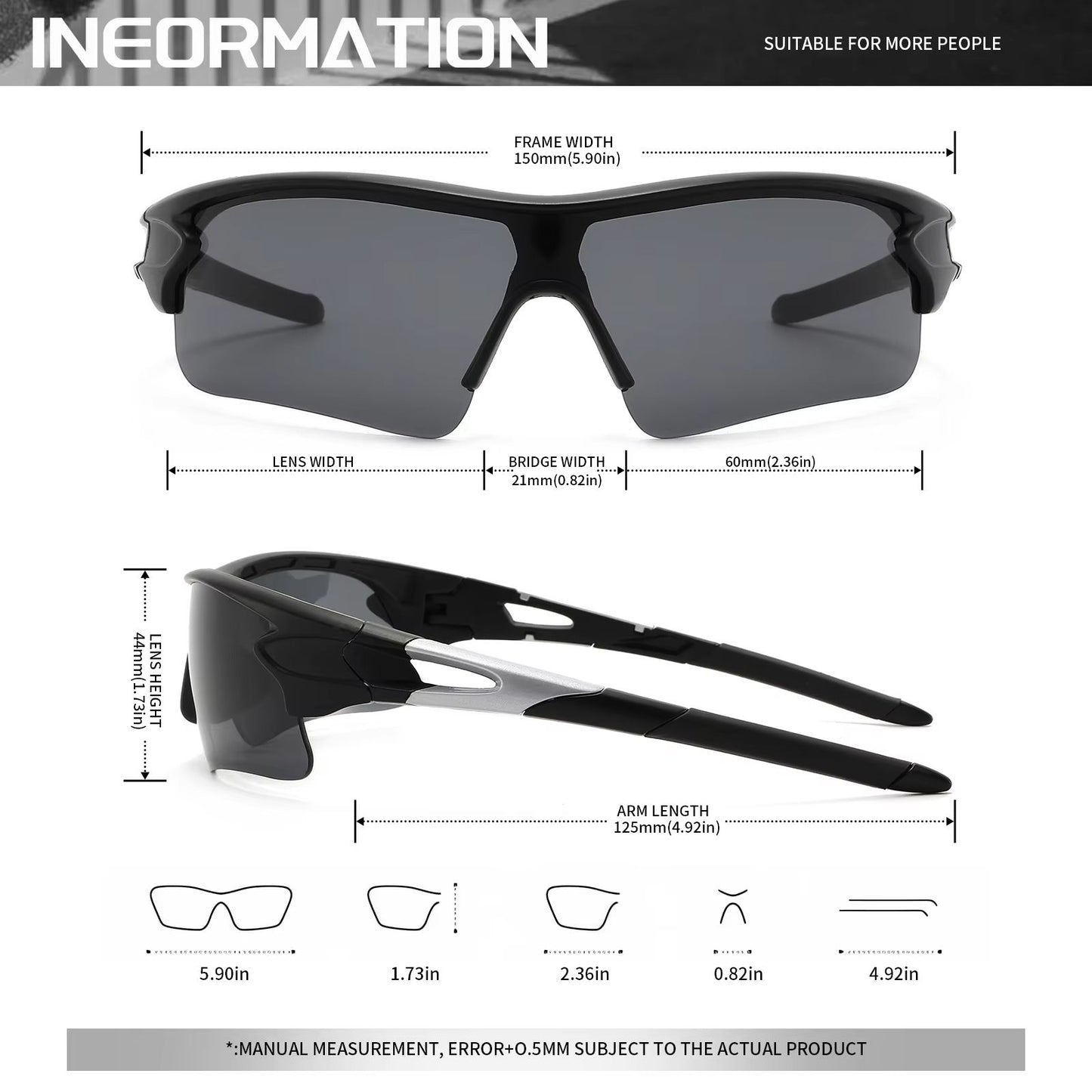 AeroShield UV400 Sports Sunglasses  Lightweight FullCover Wrap Eyewear For Cycling Hiking  Daily Us 2