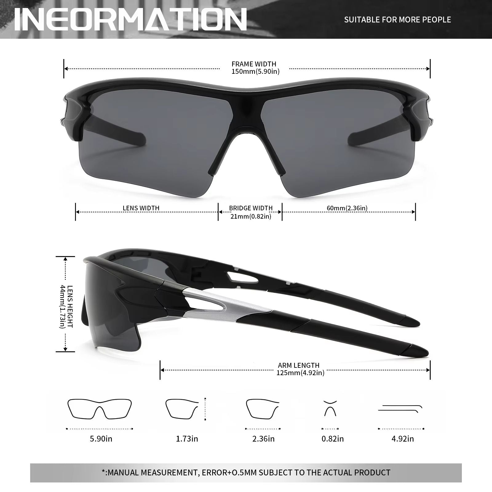 AeroShield UV400 Sports Sunglasses  Lightweight FullCover Wrap Eyewear For Cycling Hiking  Daily Us 2