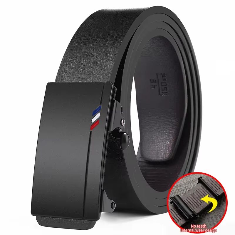 EliteLine Mens automatic buckle belt High Quality Toothless Business Casual Belt