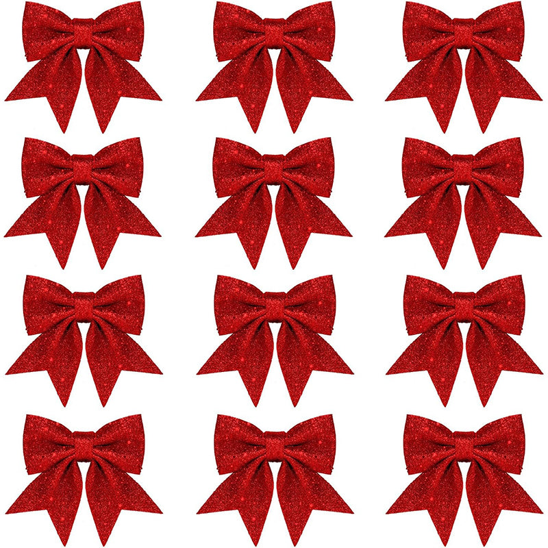 Glitter Bows Christmas Tree, Bowknot Ornaments, Party Xmas Decoration, Home Happy New Year Navidad Decoration