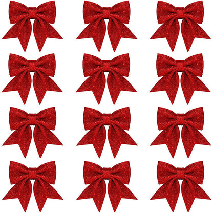 Glitter Bows Christmas Tree, Bowknot Ornaments, Party Xmas Decoration, Home Happy New Year Navidad Decoration