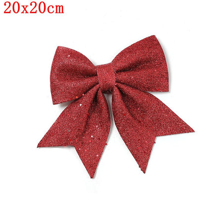 Glitter Bows Christmas Tree, Bowknot Ornaments, Party Xmas Decoration, Home Happy New Year Navidad Decoration
