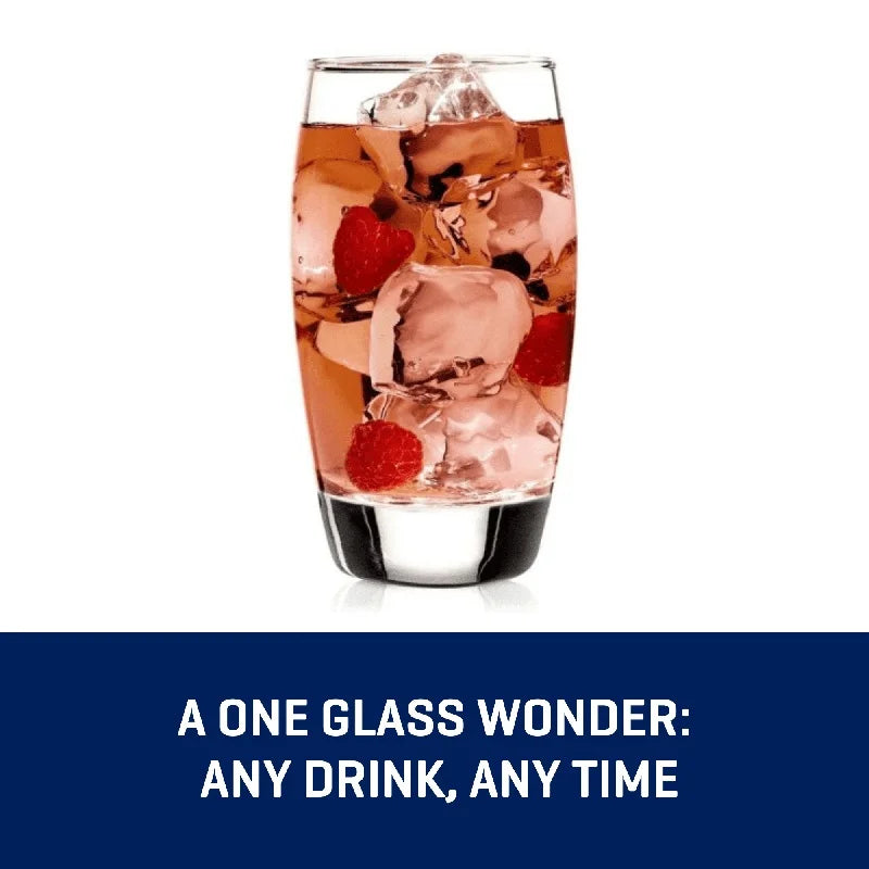 Drinking Glass Set, Heavy Base Clear Glassware, Durable Home Cups, Dishwasher Safe Tumblers for Everyday or Formal
