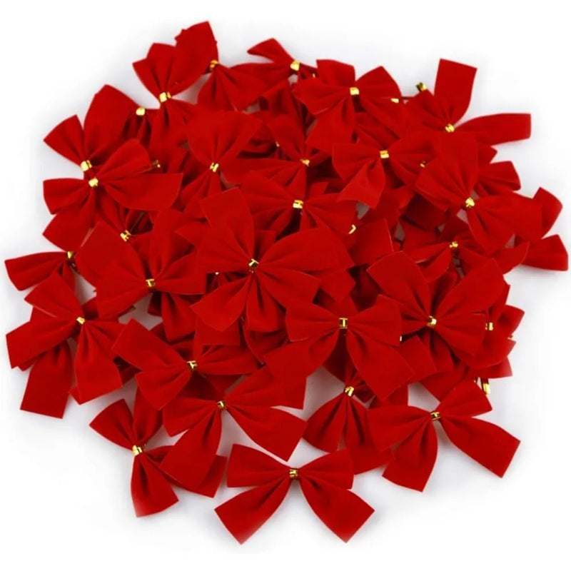 Red Mini Xmas Tree Bowknot, Christmas Glitter Bow, Home Decoration, Wedding Decor, Navidad, New Year Party