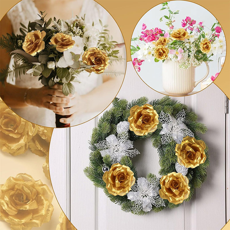 Fake Rose Flowers, Artificial Bulk Roses for Wedding Party, Home Room Halloween Thanksgiving Christmas Decor