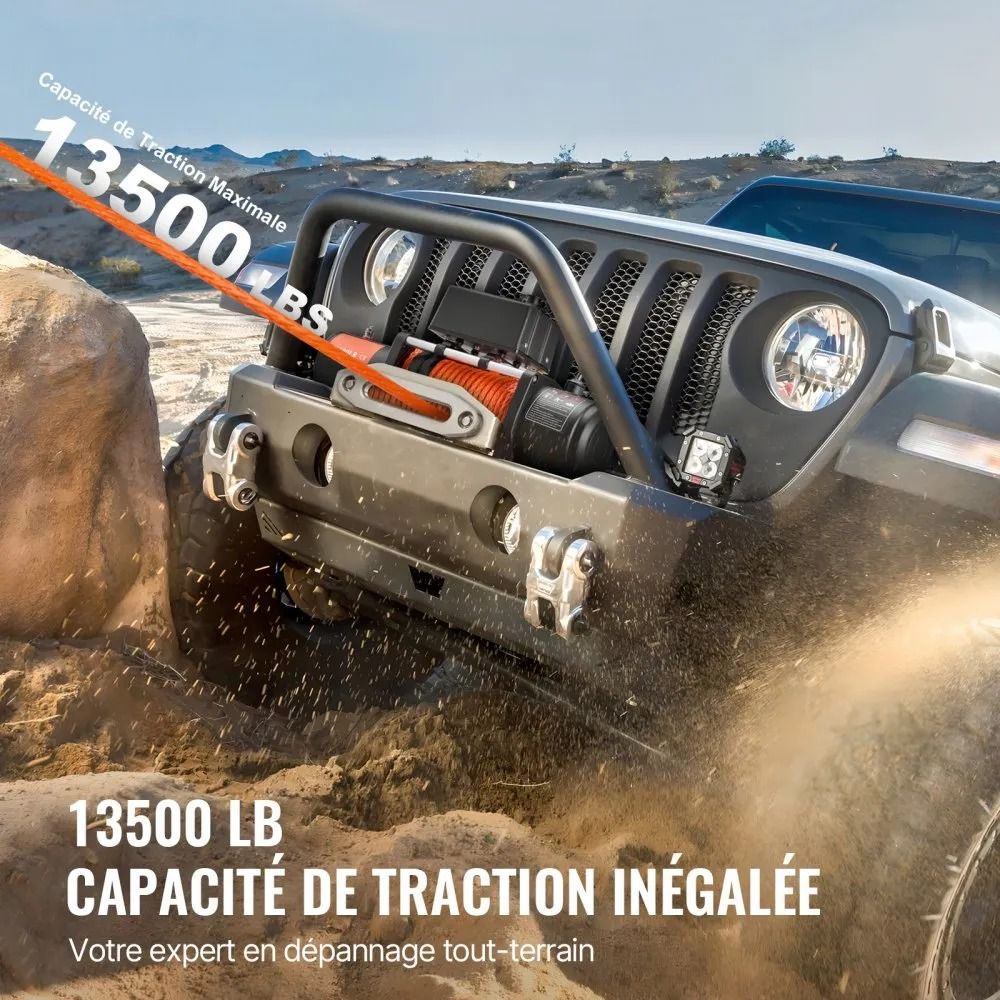 Electric Winch For Truck Synthetic Rope Wireless And Wired Control Heavy Duty For OffRoad SUV Jeep  3