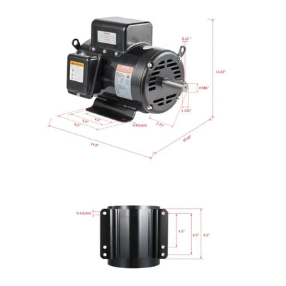 Single Phase Air Compressor Motor Amps HZ Frame CCWCW Rotation 7