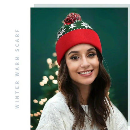 Winter Warm Color Knitted Cap Christmas Hat Snowman New Year Gift Xmas Party Warm Hat For Men And W 3