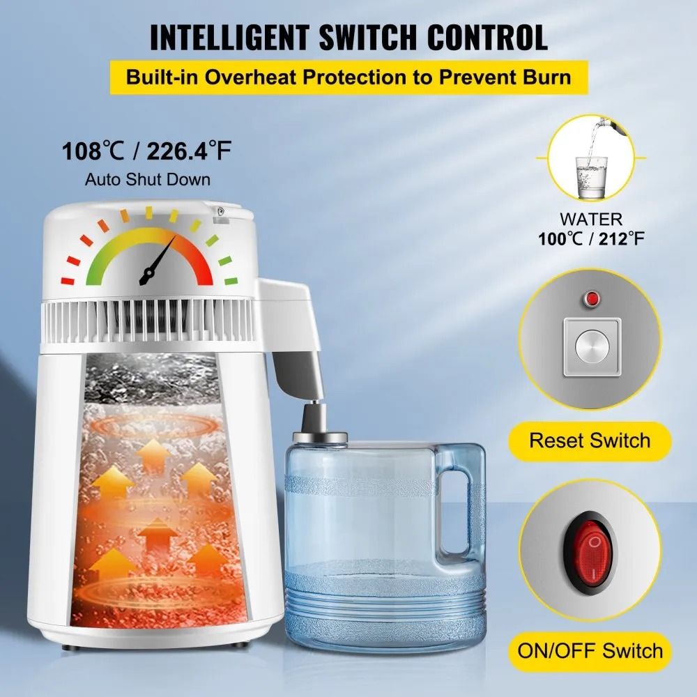 BPA Free Pure Water Distiller Home Purifier Filter Fully Upgraded With Handle Perfect For Daily Use 3