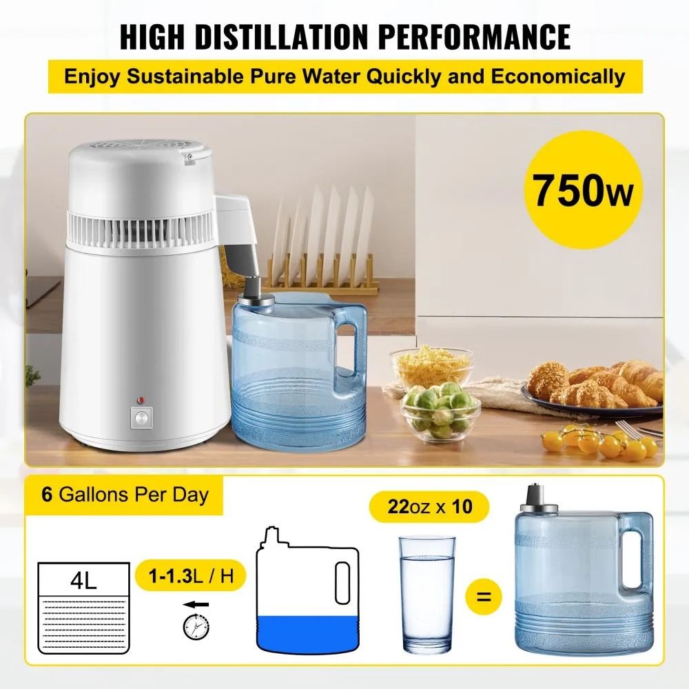 BPA Free Pure Water Distiller Home Purifier Filter Fully Upgraded With Handle Perfect For Daily Use 5