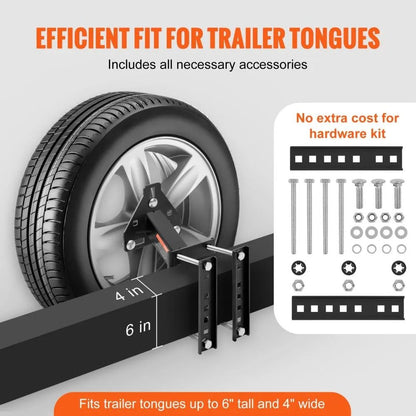 Trailer Spare Tire Mount High Lbs Capacity Spare Tire Carrier Fits Lug Wheels Steel Utility Trailer