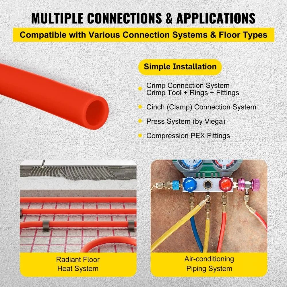 PEX Tubing Radiant Floor PEX Pipe Oxygen Barrier Radiant Heat Floor Water Tubing For Heating And Pl 5
