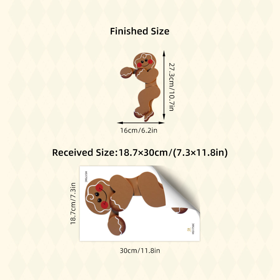 Christmas Gingerbread Man Wall Stickers Removable Festive Party Decoration Home Decor For Bedroom L 5