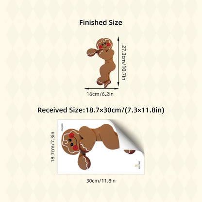 Christmas Gingerbread Man Wall Stickers Removable Festive Party Decoration Home Decor For Bedroom L 5