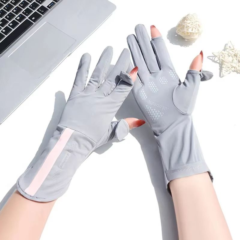 BreezeGuard Summer Sunscreen Gloves Womens Thin Ice Silk UV Driving Gloves UPF 50 1